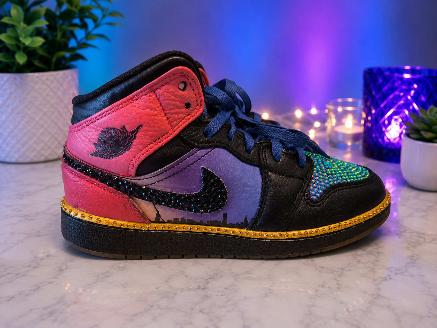 Neon City Rhinestone High-Tops