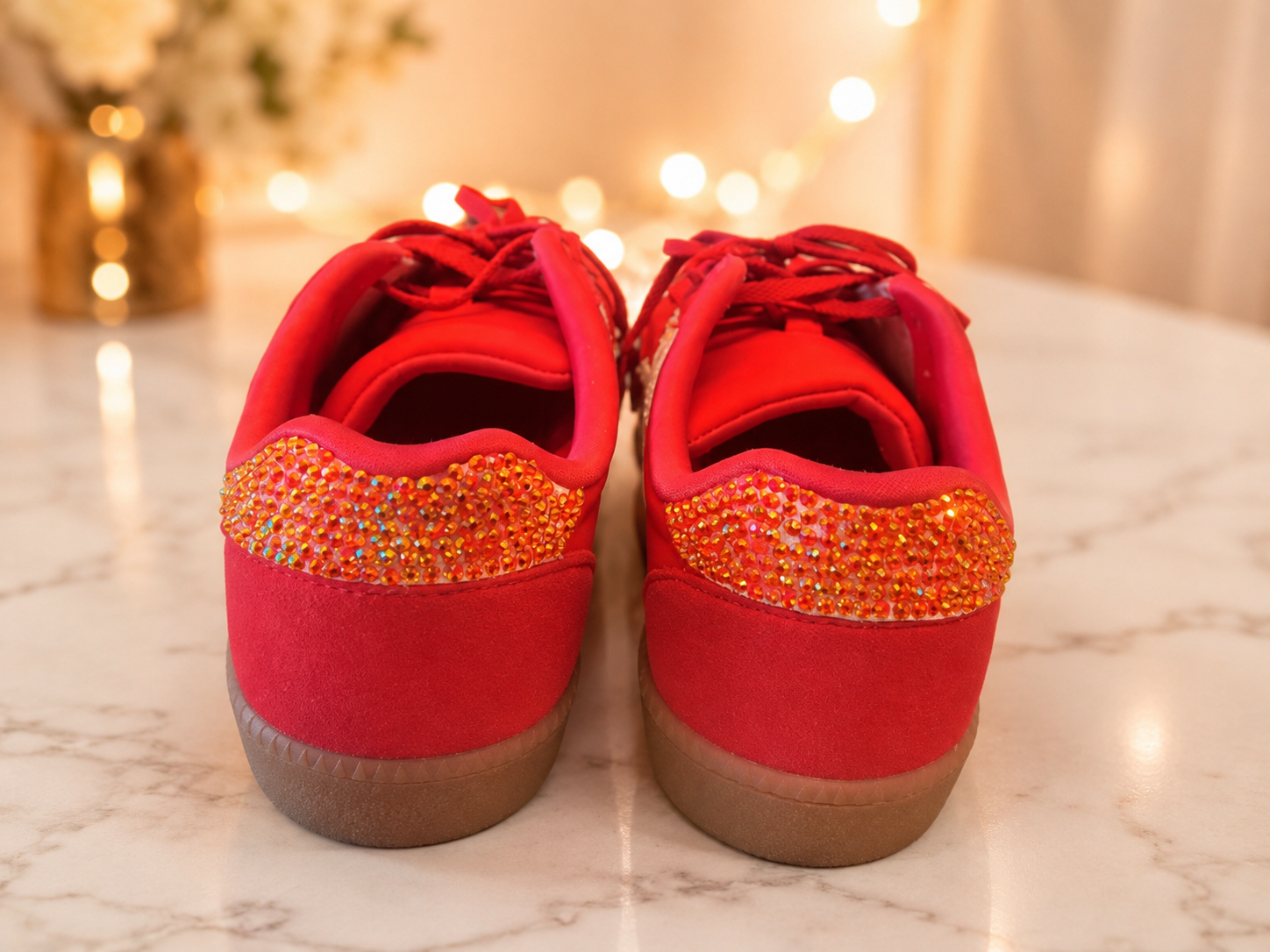 Ruby Pearl Rhinestone Sneakers