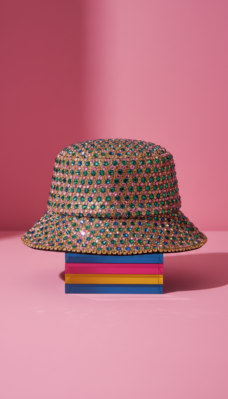 Rhinestone Encrusted Bucket Hat