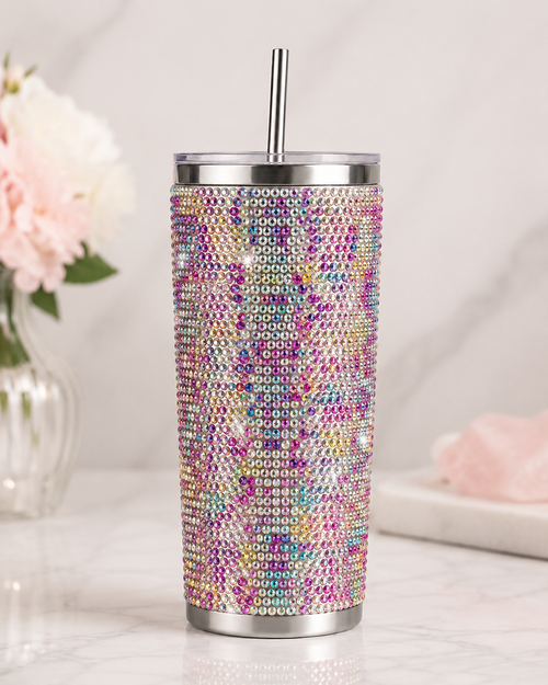 Bedazzled stainless steel tumbler