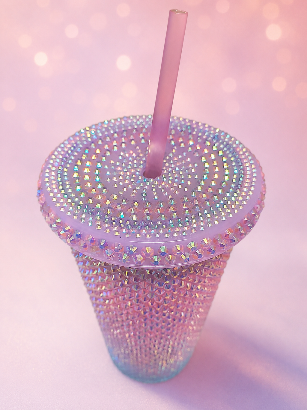 Pink Aurora Rhinestone Tumbler