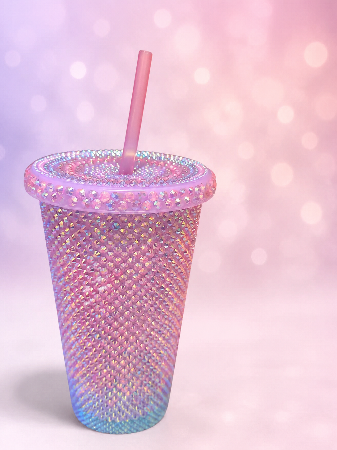 Pink Aurora Rhinestone Tumbler