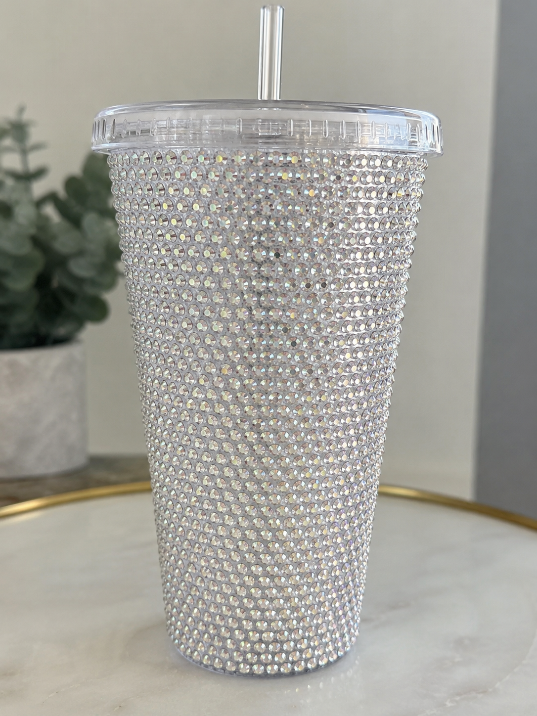 Bedazzled stainless steel tumbler