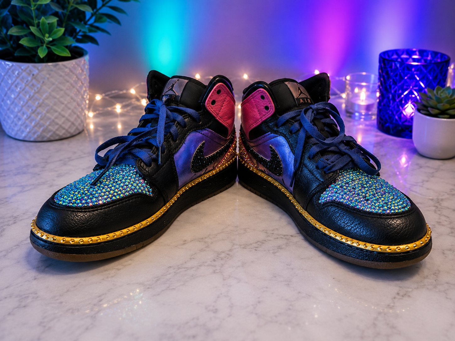 Neon City Rhinestone High-Tops