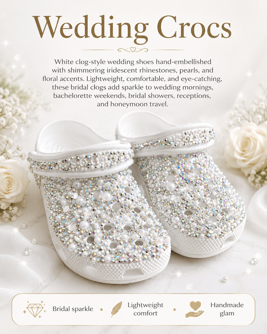 Bedazzled Wedding Crocs