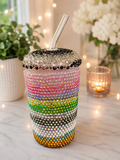 Rainbow Sparkle Rhinestone Tumbler