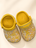Yellow Pearl & Rhinestone Custom Crocs