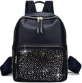 Rhinestone-Studded Black Backpack