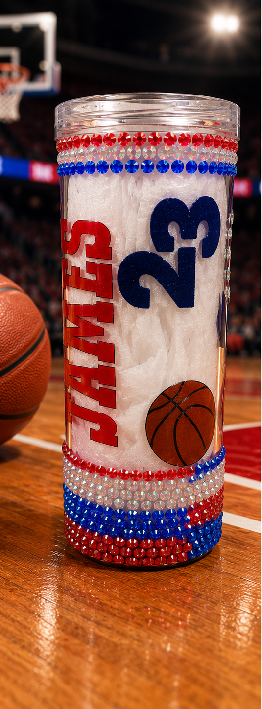 Philadelphia 76ers Inspired #23 Rhinestone Tumbler